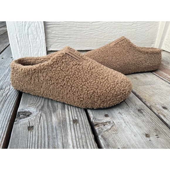 Bombas Shoes - Bombas Sunday Slipper Women's 10 Sherpa Slip On Mule Slippers - Dark Camel